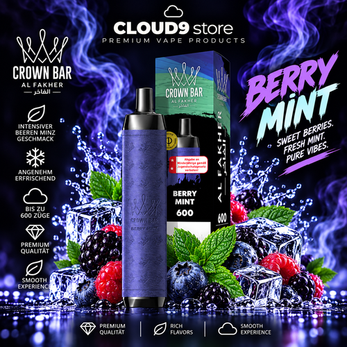 Al Fakher Crown Bar 600 – Berry Mint