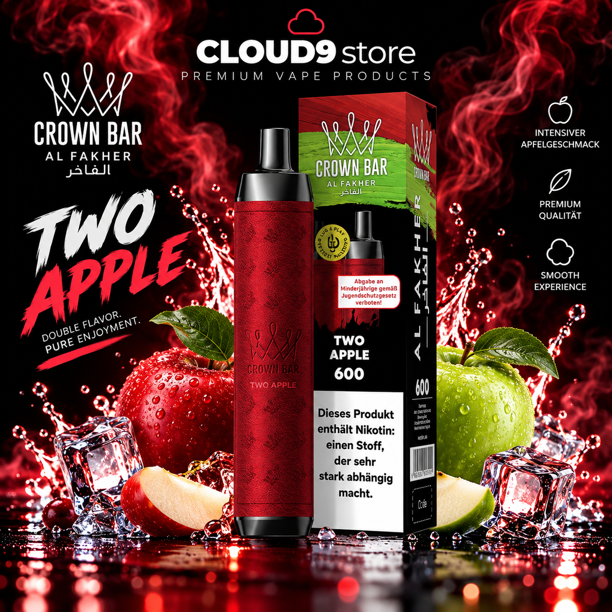 Al Fakher Crown Bar 600 Two Apple – CLOUD9store