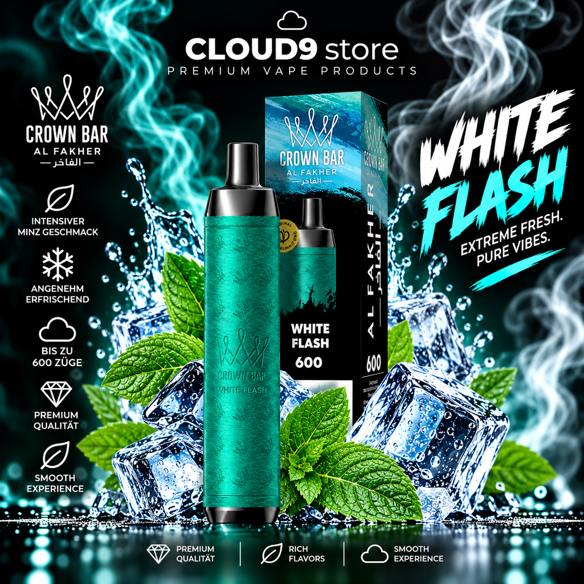 Al Fakher Crown Bar 600 – White Flash