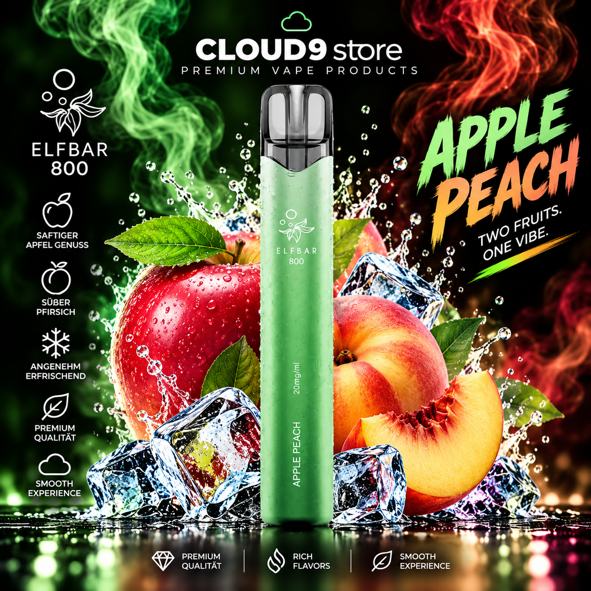 ELFBAR 800 Apple Peach – CLOUD9store
