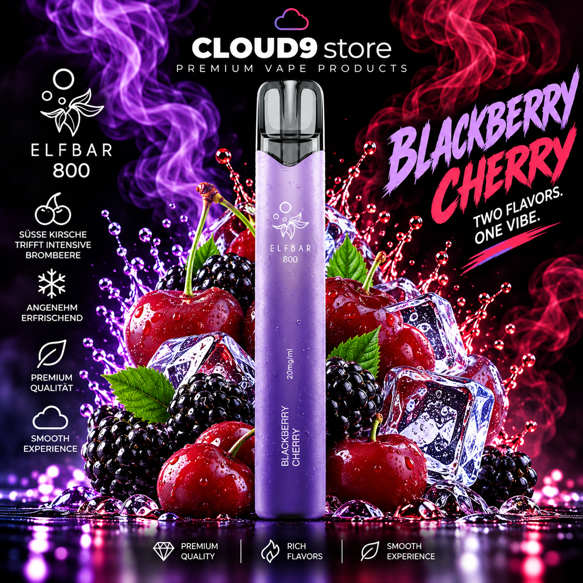 ELFBAR 800 Blackberry Cherry – CLOUD9store