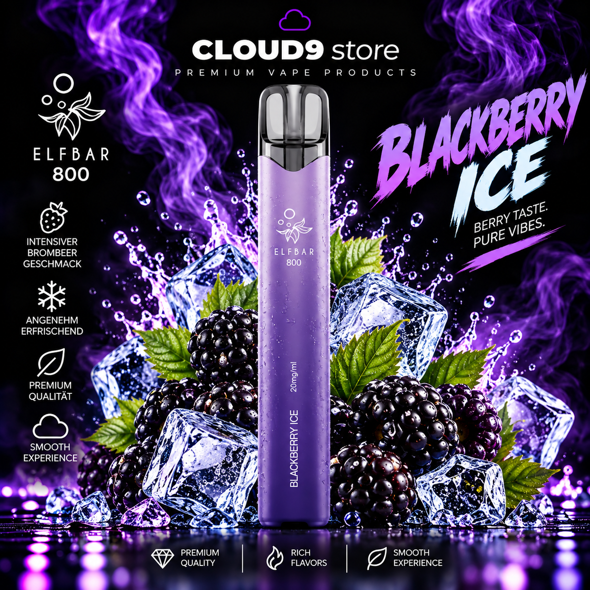ELFBAR 800 Blackberry Ice – CLOUD9store