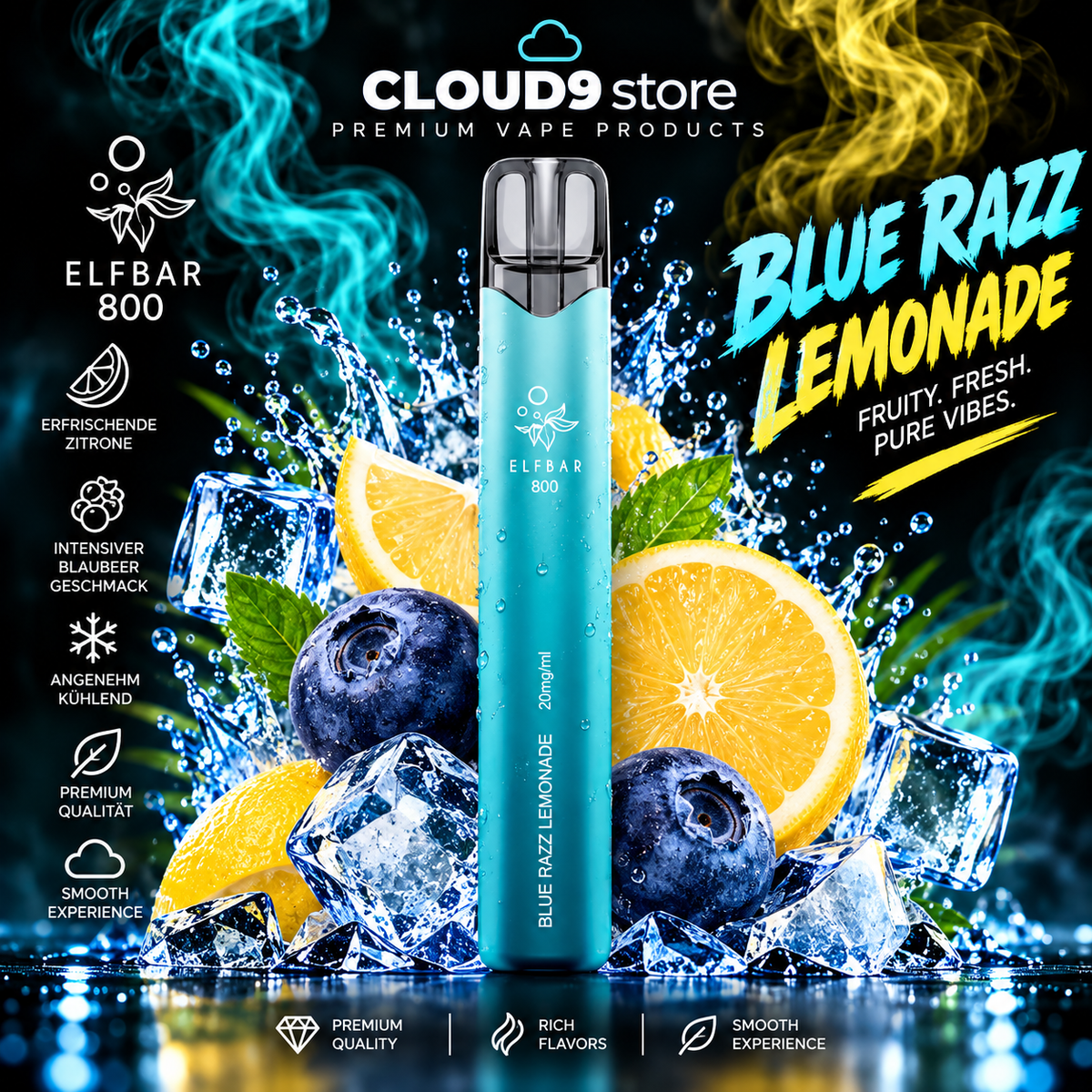 ELFBAR 800 Blue Razz Lemonade – CLOUD9store