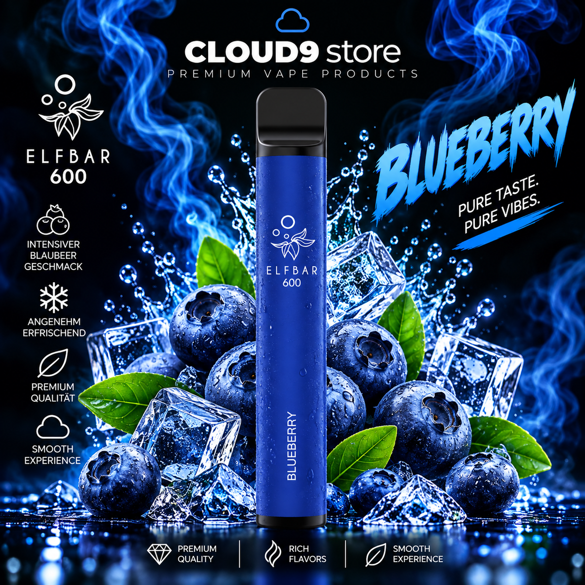 ELFBAR 800 Blueberry – CLOUD9store