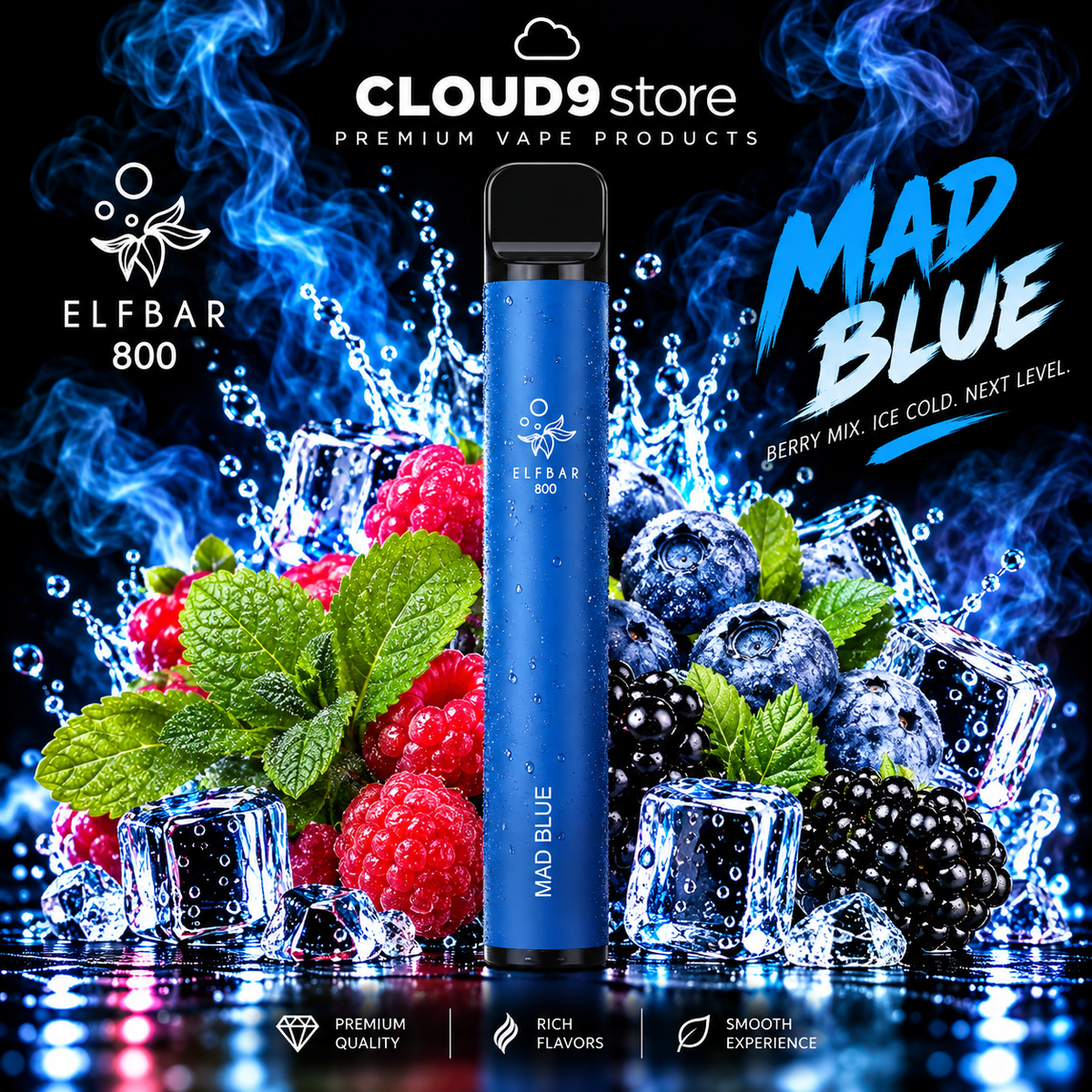ELFBAR 800 Mad Blue – CLOUD9store