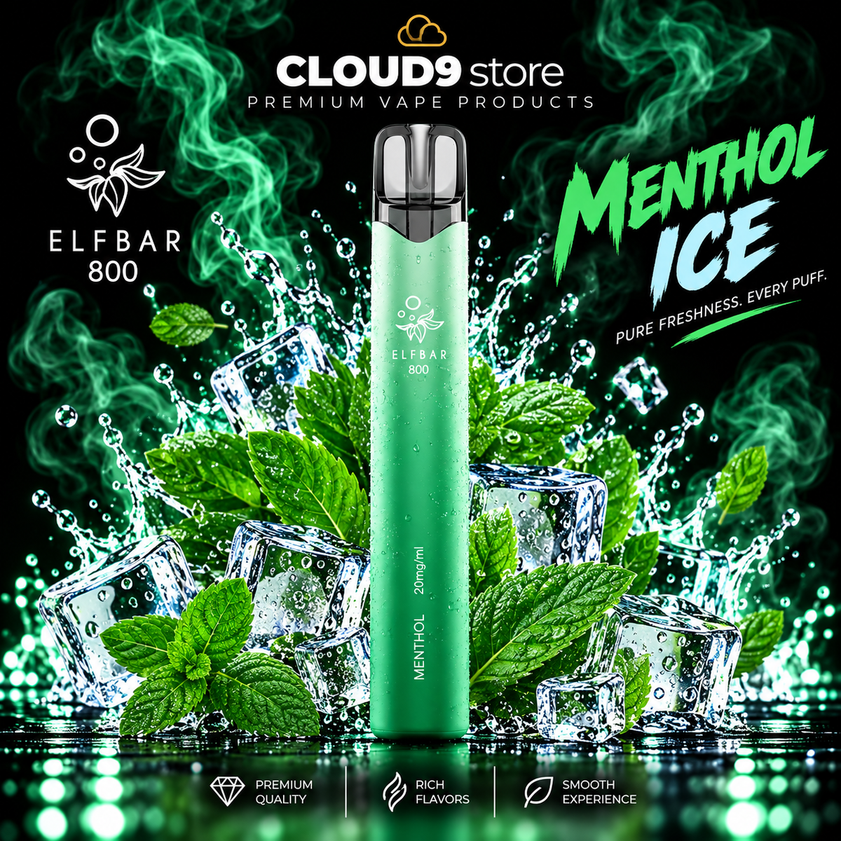 ELFBAR 800 Menthol – CLOUD9store