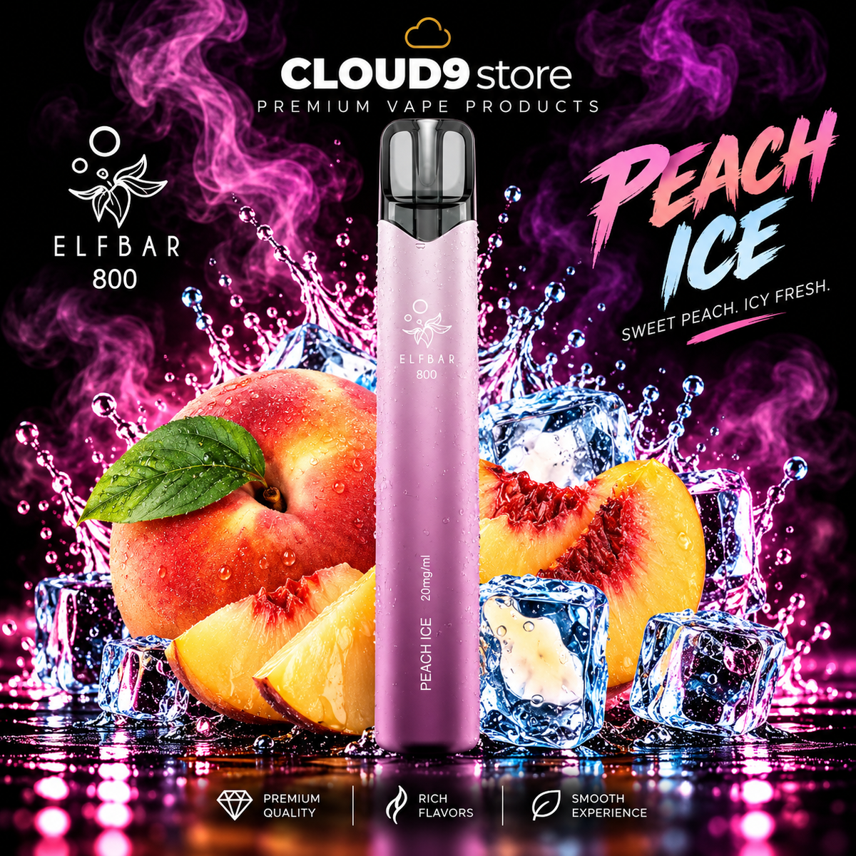 ELFBAR 800 Peach Ice – CLOUD9store