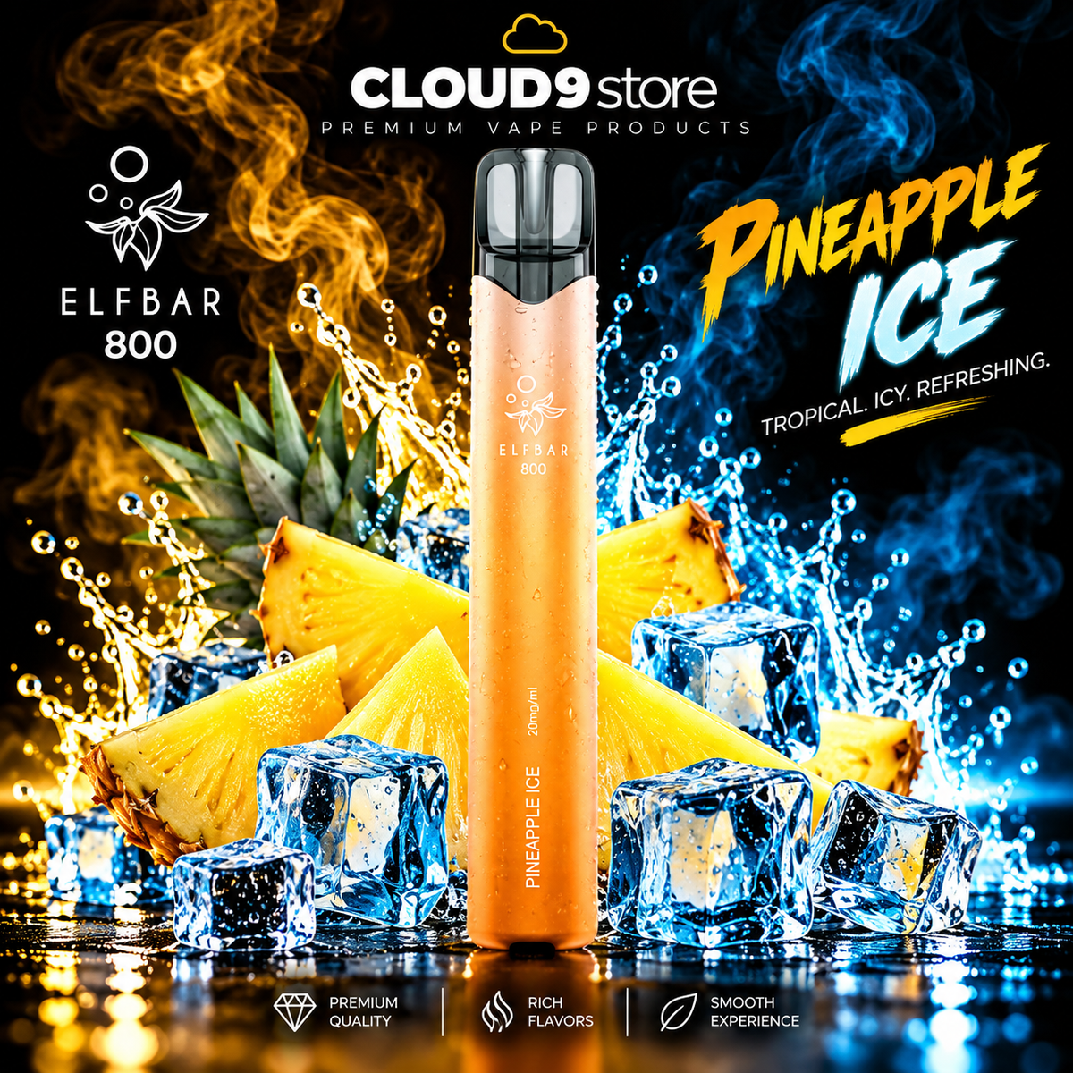 ELFBAR 800 Pineapple Ice – CLOUD9store
