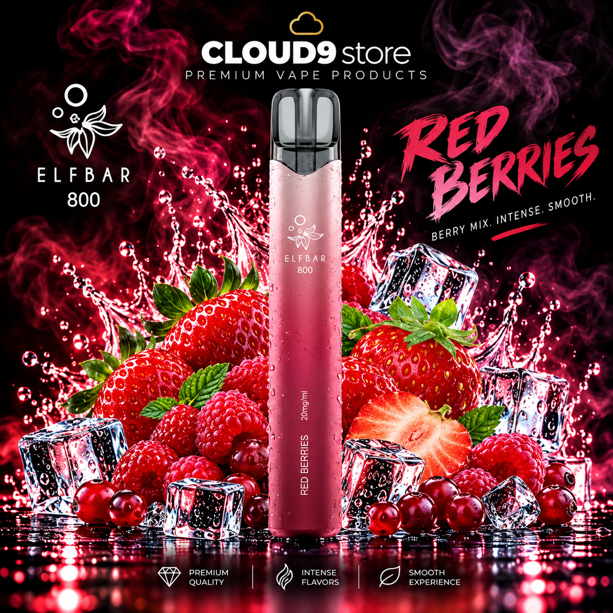 ELFBAR 800 Red Berries – CLOUD9store