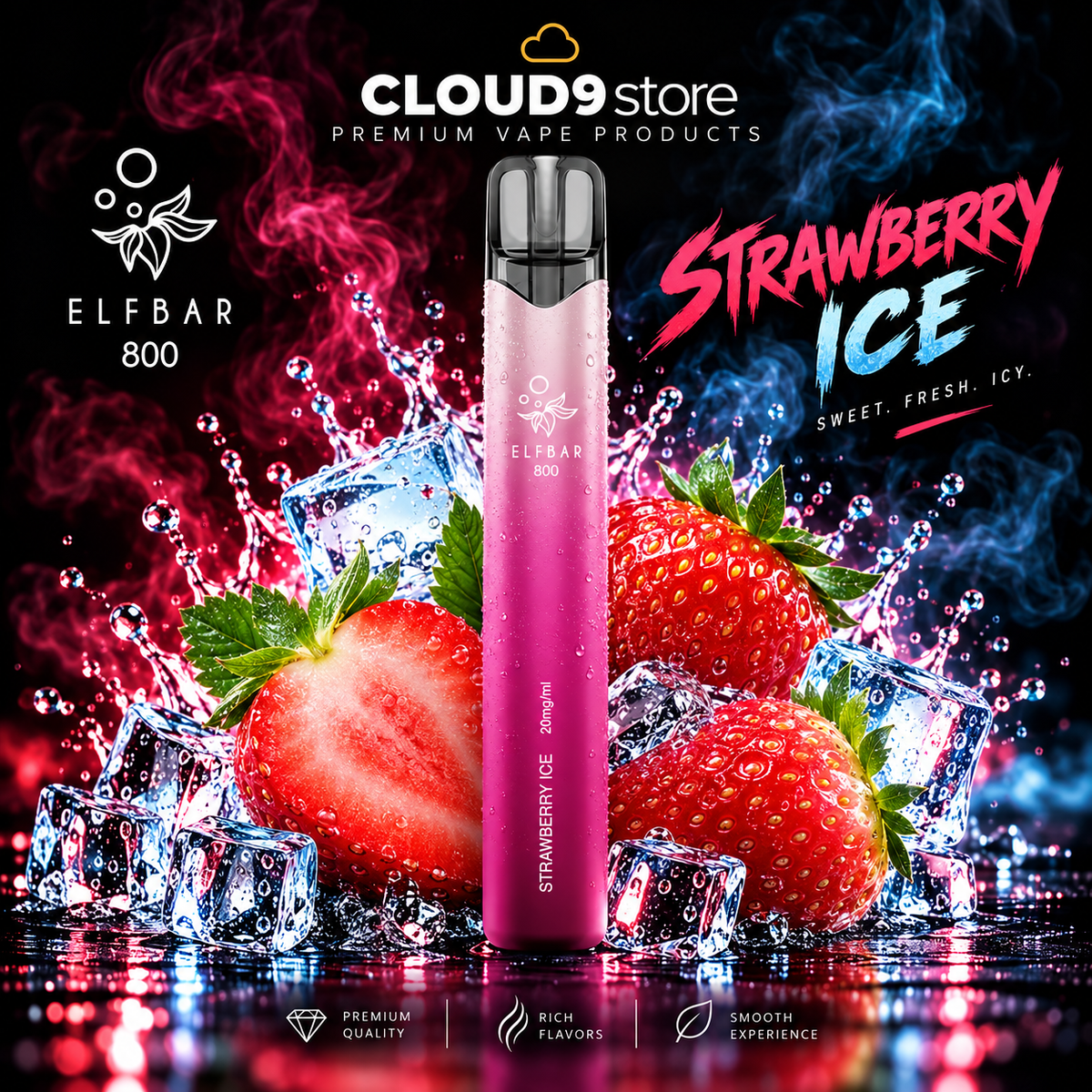 ELFBAR 800 Strawberry Ice – CLOUD9store